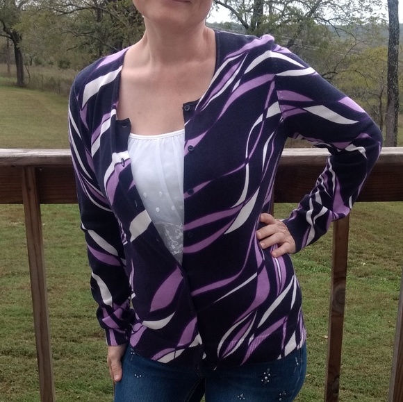 Ann Taylor Factory Sweaters - Ann Taylor Factory Small Purple Cardigan Sweater